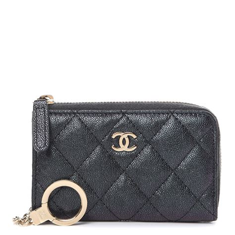 chanel keyrings|Chanel zipped key holder.